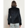 Veste en velours bleu marine à coupe cintrée - Georges - Ines de la Fressange