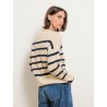 Pull rayé en laine Mérinos à coupe large - Maelia - Ines de la Fressange