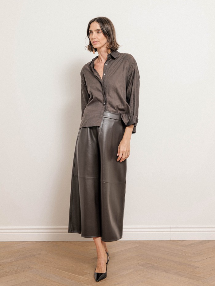 Chemise marron ample en coton - Tess - Andrea Lev