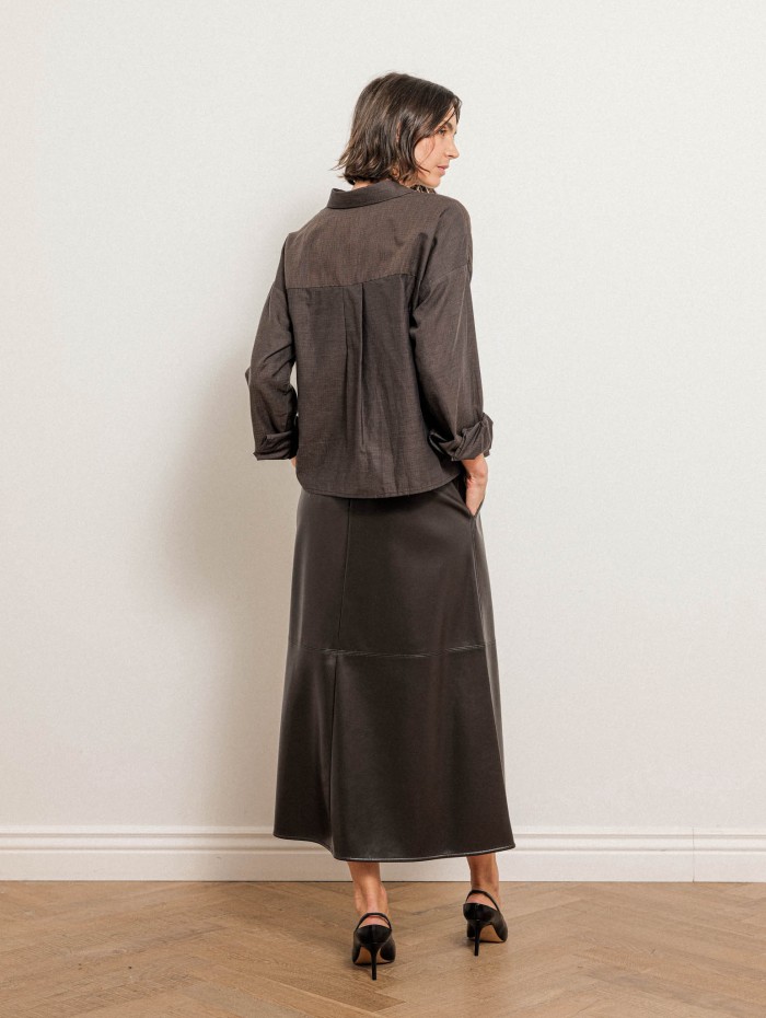 Jupe mi-longue évasée effet cuir - Smmnordica - Max Mara
