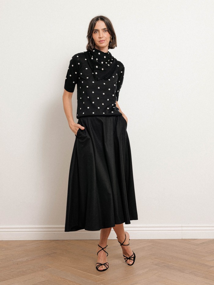 Jupe longue évasée en flanelle de laine - Smmbetulla - Max mara