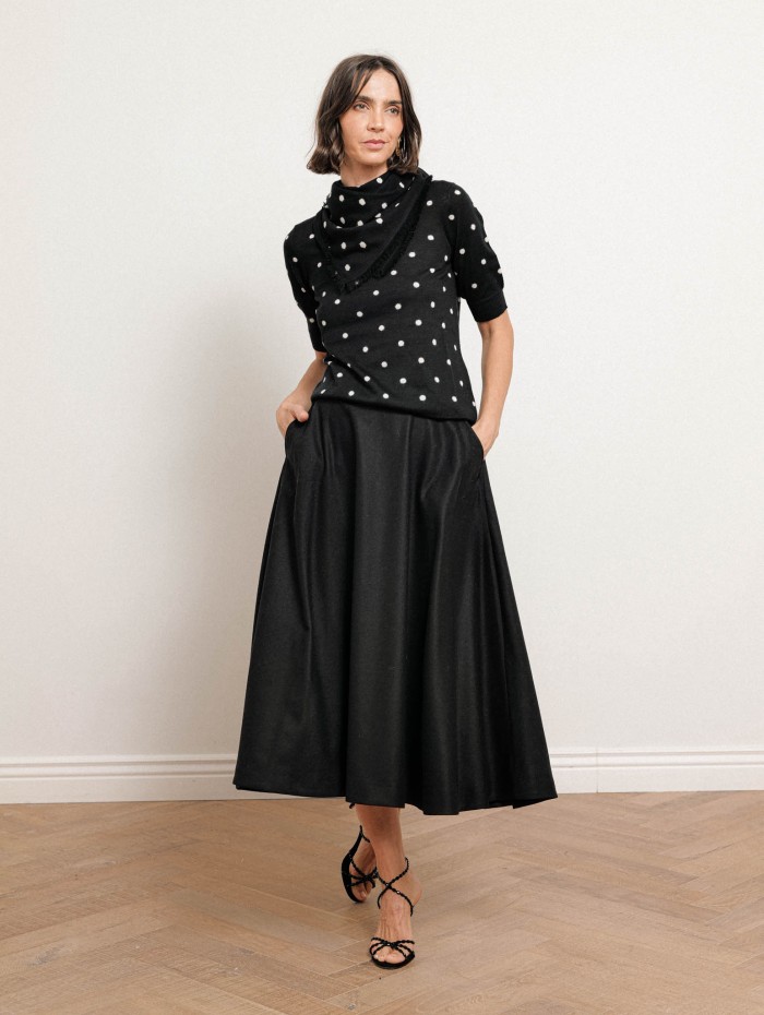 Jupe longue évasée en flanelle de laine - Smmbetulla - Max mara