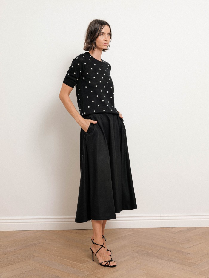 Jupe longue évasée en flanelle de laine - Smmbetulla - Max mara