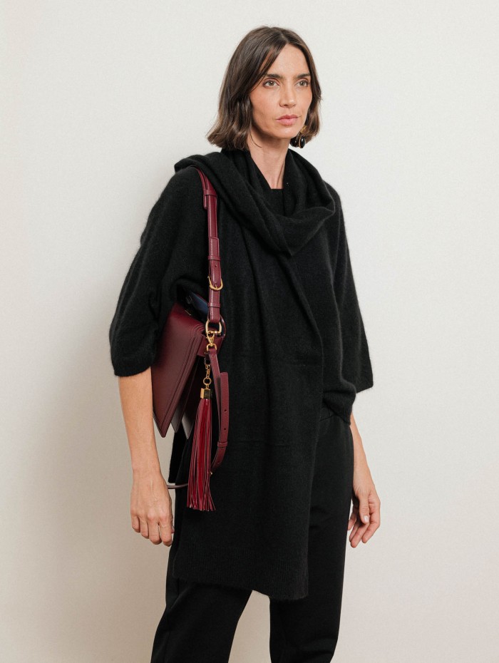 Pull à manches courtes en laine de raccoon - Noir - Majestic Filatures