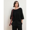 Pull à manches courtes en laine de raccoon - Noir - Majestic Filatures