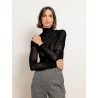 Pull col roulé  à sequins - Noir -Majestic Filatures