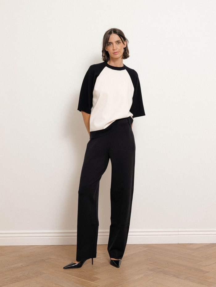 Pantalon fluide marine à taille élastiquée - Furetto - Max Mara
