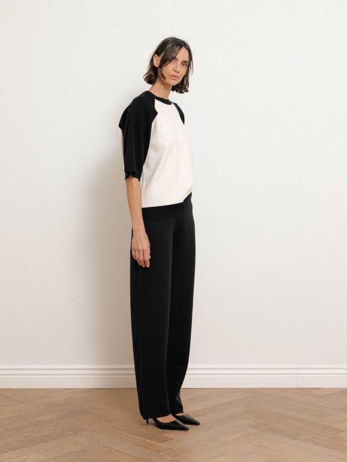 Pantalon fluide marine à taille élastiquée - Furetto - Max Mara