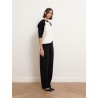 Pantalon fluide marine à taille élastiquée - Furetto - Max Mara