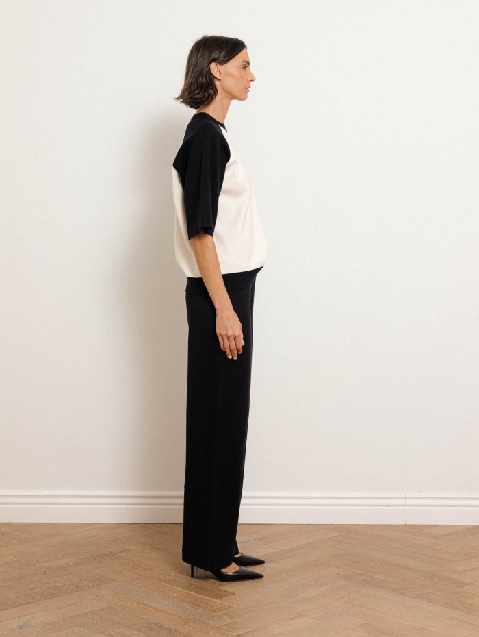 Pantalon fluide marine à taille élastiquée - Furetto - Max Mara