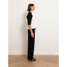 Pantalon fluide marine à taille élastiquée - Furetto - Max Mara