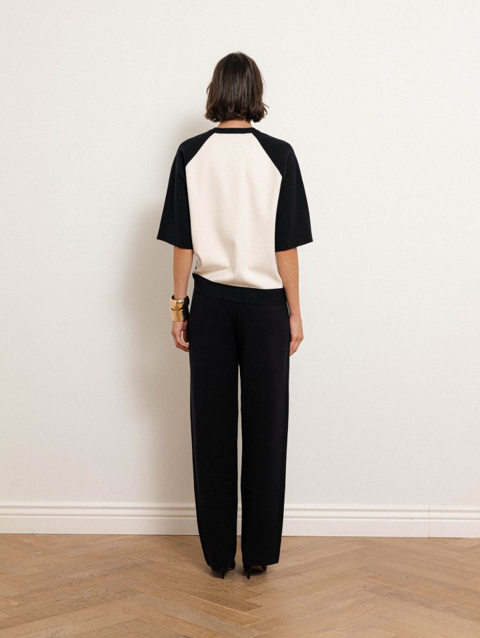 Pantalon fluide marine à taille élastiquée - Furetto - Max Mara