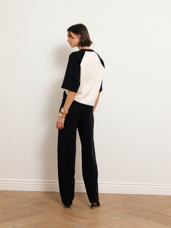 Pantalon fluide marine à taille élastiquée - Furetto - Max Mara