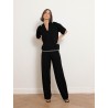 Pantalon fluide noir à taille élastiquée - Furetto - Max Mara