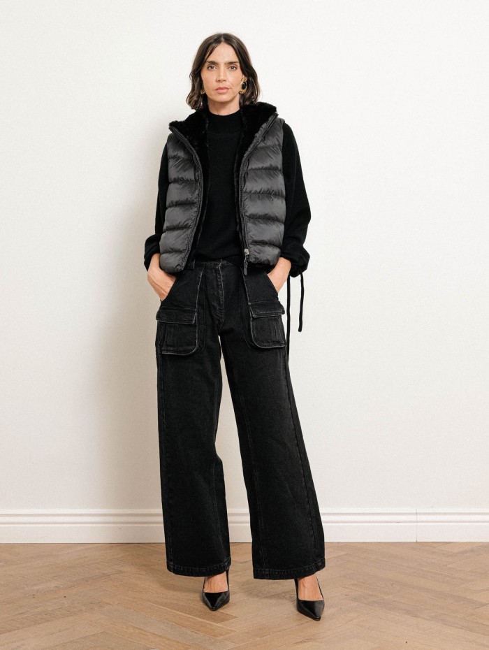 Doudoune sans manches réversible noire - Canditi - Max Mara