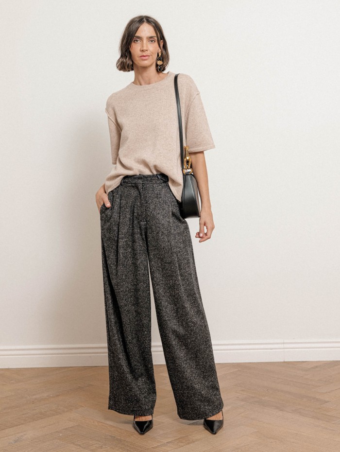 Pantalon noir à motif chevrons - Natale - Max Mara
