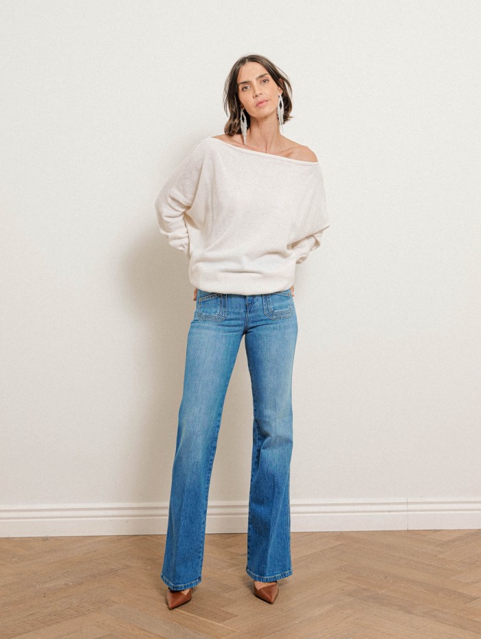 Pull écru col bateau avec tour de cou - Maglia - Stella Jean