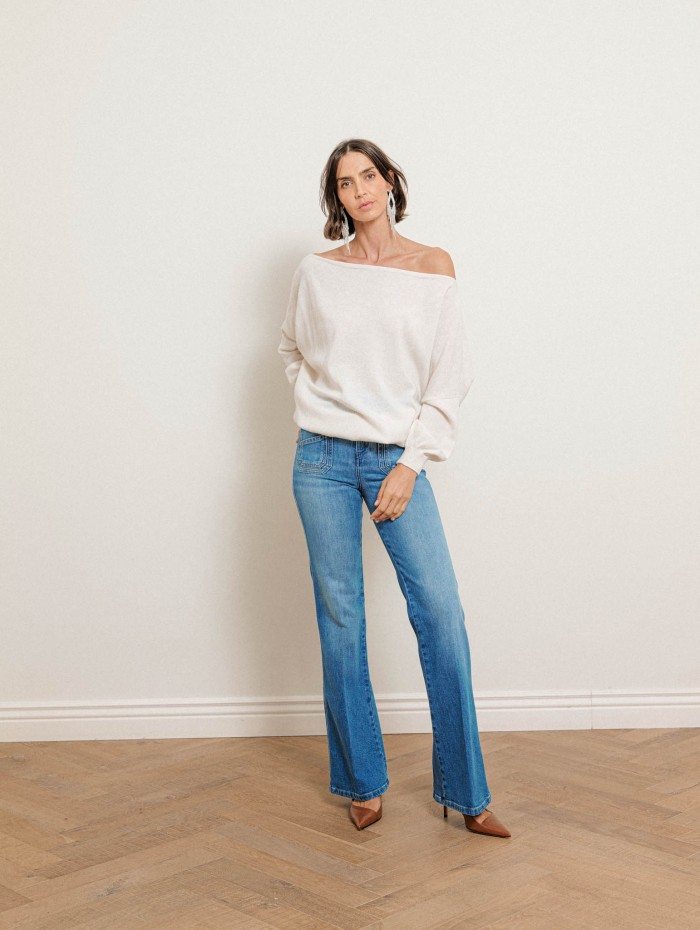 Pull écru col bateau avec tour de cou - Maglia - Stella Jean