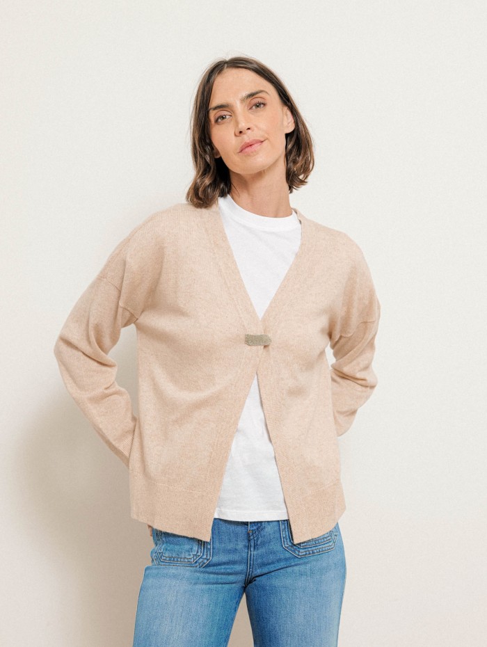 Gilet long beige en raccoon - Guka - Max & Moi