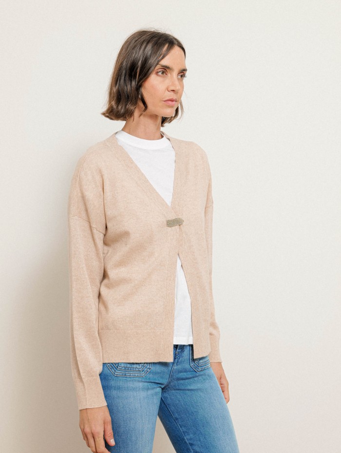 Gilet long beige en raccoon - Guka - Max & Moi