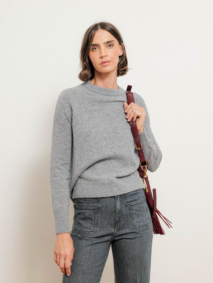 Pull col rond en cachemire - Gris - Max et moi