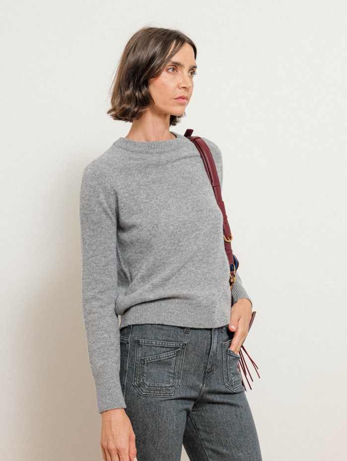 Pull col rond en cachemire - Gris - Max et moi