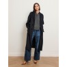Manteau long droit en laine et cachemire - Marine - N.8
