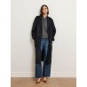 Manteau long droit en laine et cachemire - Marine - N.8
