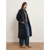 Manteau long droit en laine et cachemire - Marine - N.8