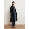 Manteau long droit en laine et cachemire - Marine - N.8
