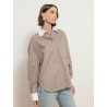 Chemise marron à rayures blanches - Terry - Andrea Lev