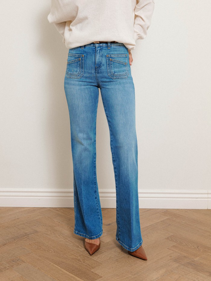 Jean flare bleu délavé - Rick - Ines de la Fressange