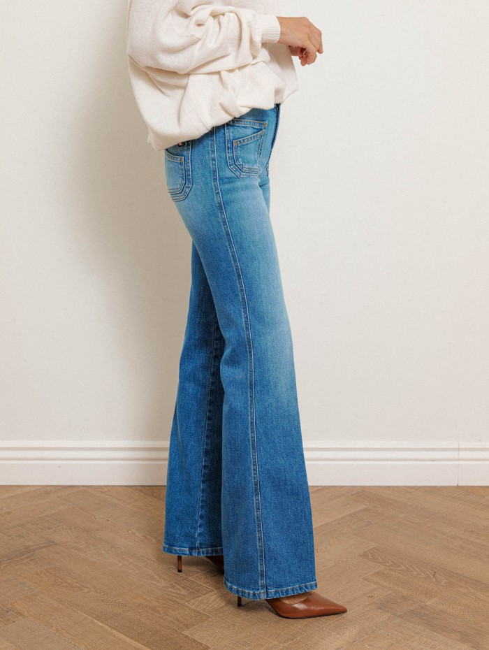 Jean flare bleu délavé - Rick - Ines de la Fressange
