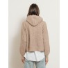 Gilet à capuche en cachemire avec détails en cuir camel - Giani - Max & Moi
