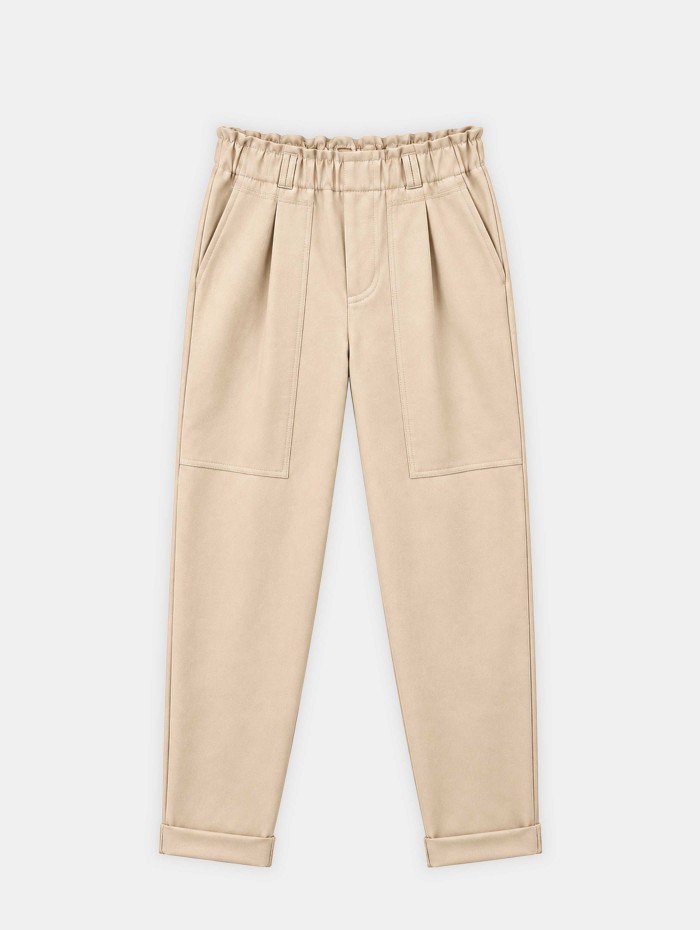 Pantalon beige à fronces - Alba - 26 Avenue