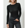 Pull manches raglan en laine mérinos et soie - Noir - Majestic Filatures