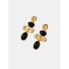 Boucles d'oreilles dorées et noires Charly | 26 Avenue
