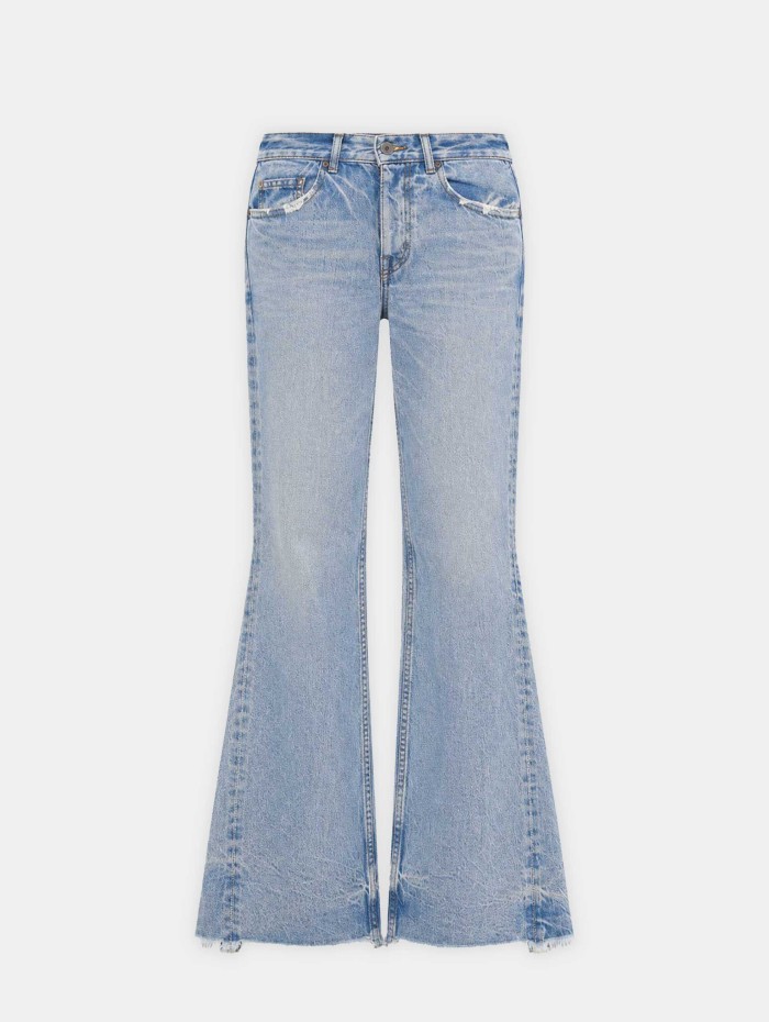 Jean low rise straight flare - Kushiro - Boro denim