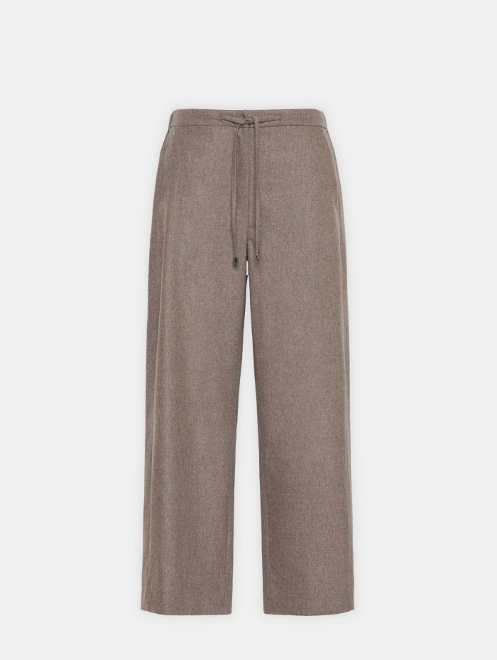 Pantalon fluide marron glacé en laine vierge - Floria - Max Mara