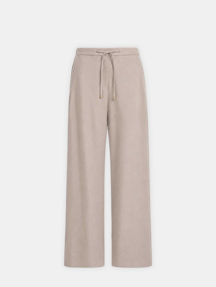 Pantalon fluide beige en laine vierge - Smmfloria - Max Mara