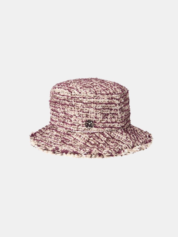 Bob en tweed bordeaux à bords frangés - Jason - Maison Michel