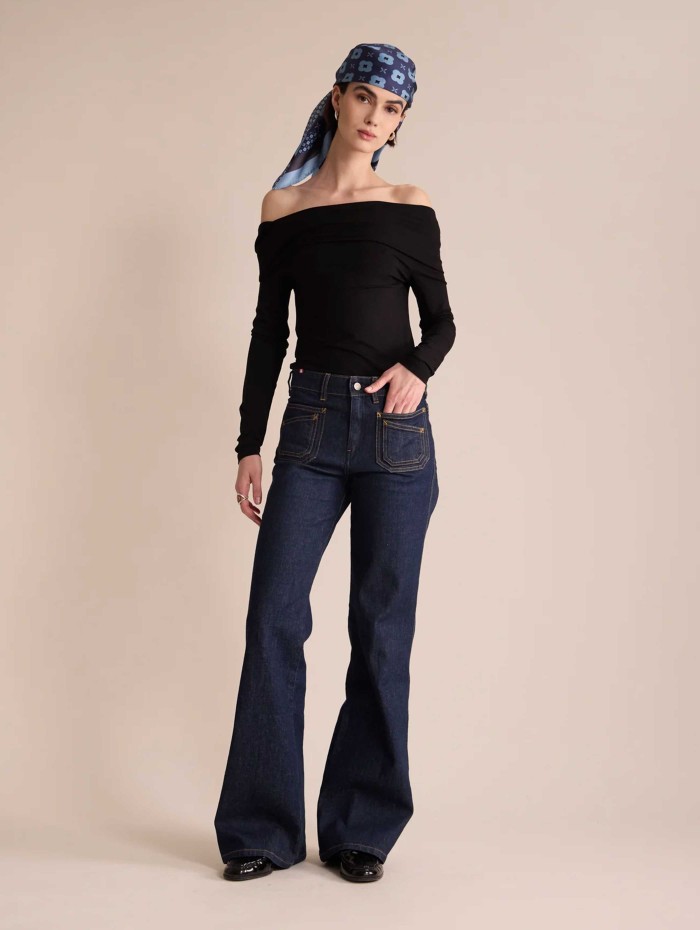 Jean flare bleu brut - Rick - Ines de la Fressange