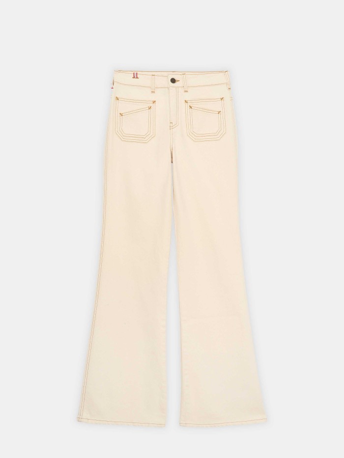 Jean flare blanc cassé - Rick - Ines de la Fressange