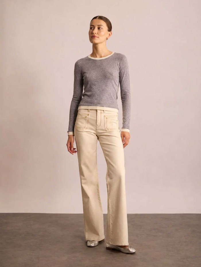 Jean flare blanc cassé - Rick - Ines de la Fressange