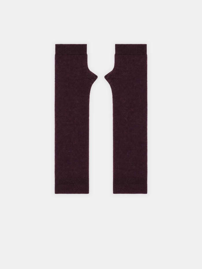 Mitaines aubergine en laine de raccoon - Aubergine - Majestic Filatures