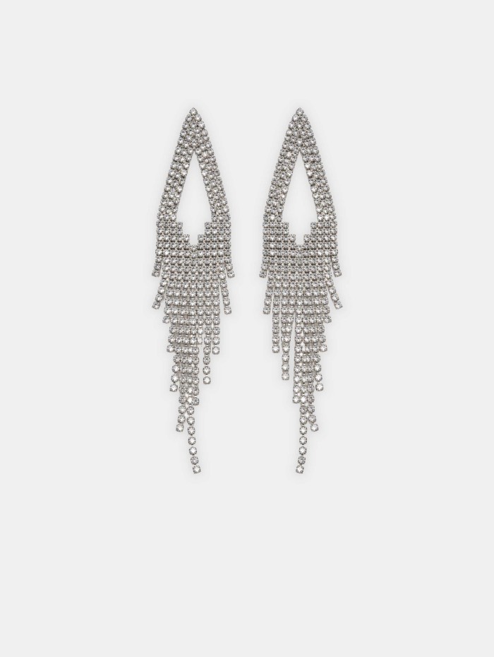 Boucles d'oreilles argentées à strass Liz | 26 Avenue