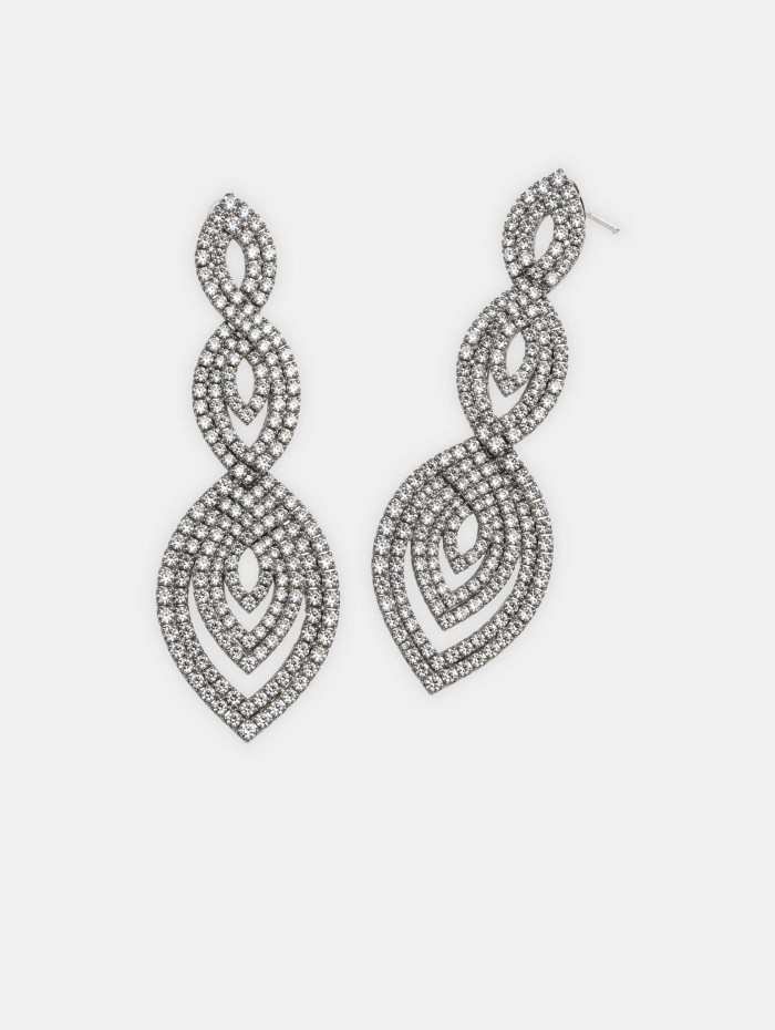 Boucles d'oreilles argentées à strass Gatsby | 26 Avenue