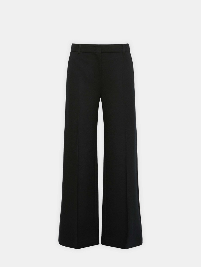 Pantalon évasé noir en laine mélangée - Smmeuforia - Max mara